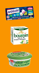 5 produits parmi Apéricube®(hors 15C jambon) ou Boursin(hors AFH 6 portions)