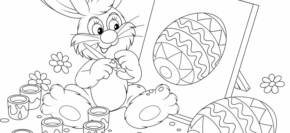 Qui réussira à colorier ce joli lapin de Pâques ?