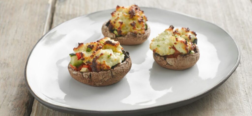 Champignons garnis de ratatouille et gratinés au Boursin®