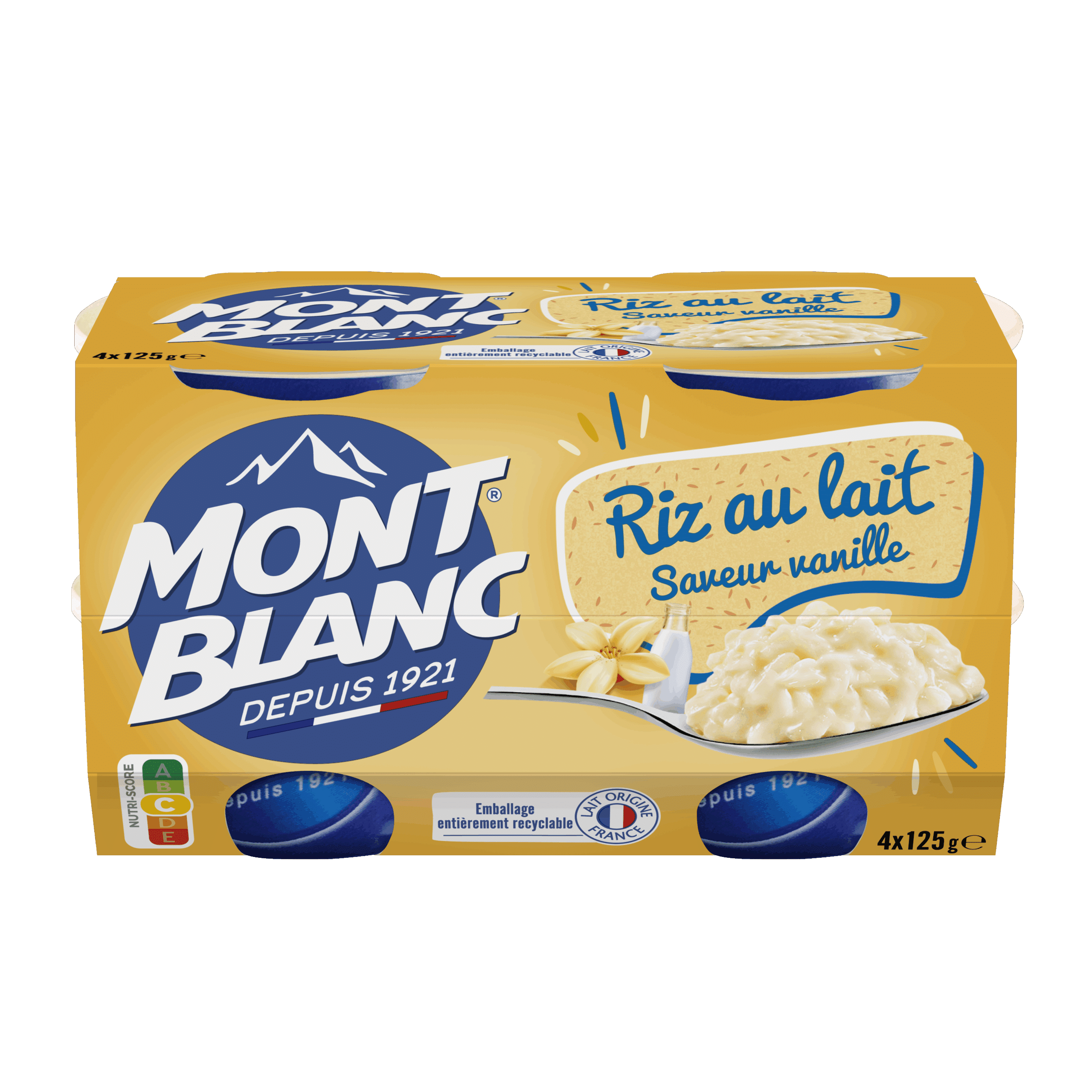 Mont Blanc® Riz au lait saveur Vanille 4x125g - Ribambel