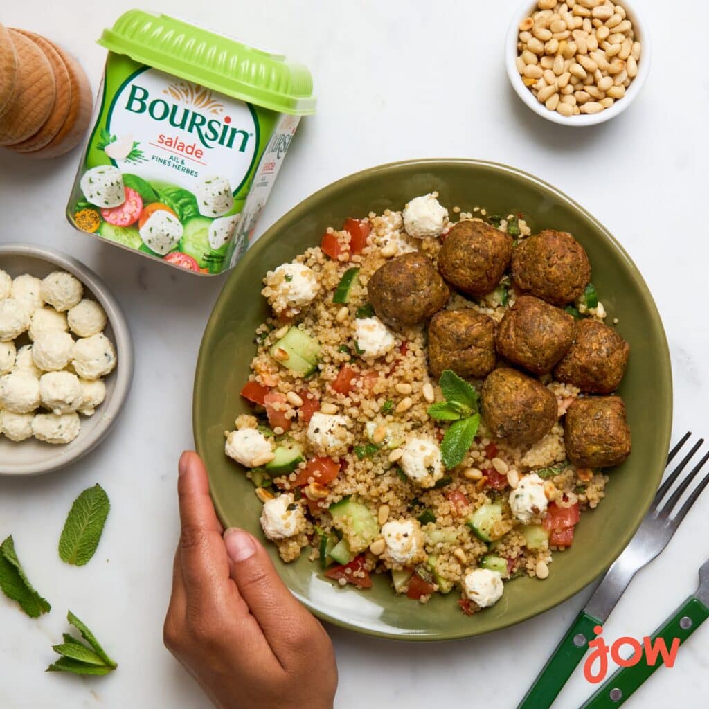 Bowl quinoa, falafels & Boursin® Salade Ail & fines herbes