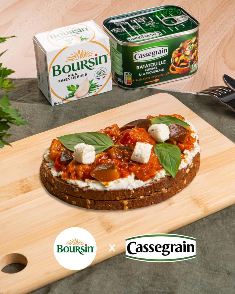 Bruschetta BOURSIN® AIL & FINES HERBES ET RATATOUILLE CASSEGRAIN